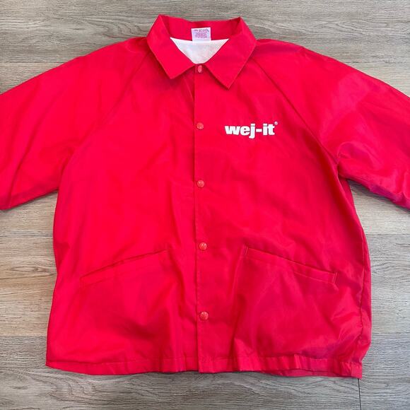 Vintage Cardinal Wej-it Red Nylon Windbreaker Jacket USA Streetwear Y2K Retro - Picture 5 of 11